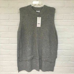 NWT DKNY Viscose Soft Gray Ribbed Sleeveless Tunic Sweater - Org. $79 - Size XL